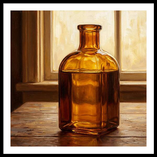Amber Glass Bottle Still Life