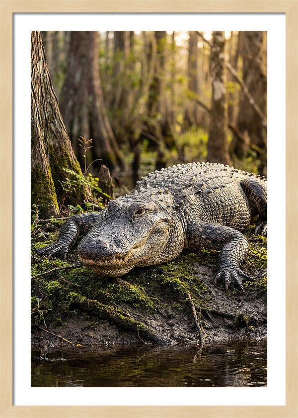 American Alligator Basking In Sun