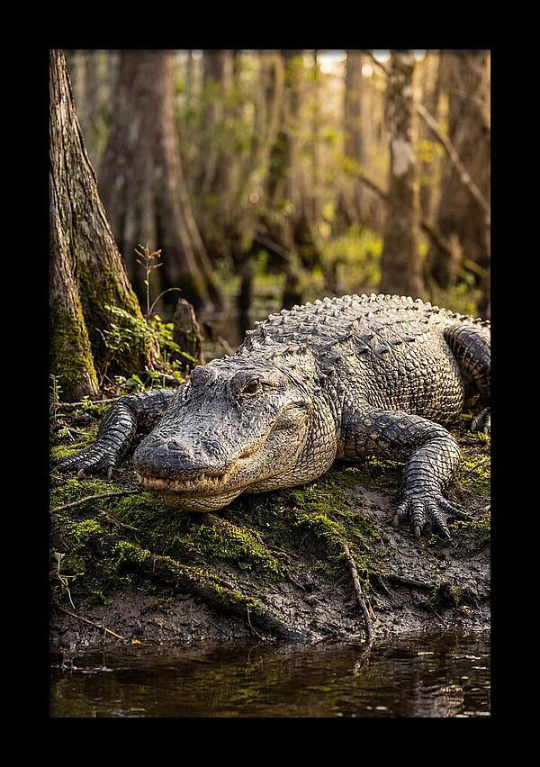 American Alligator Basking In Sun