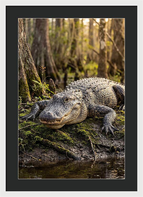 American Alligator Basking In Sun
