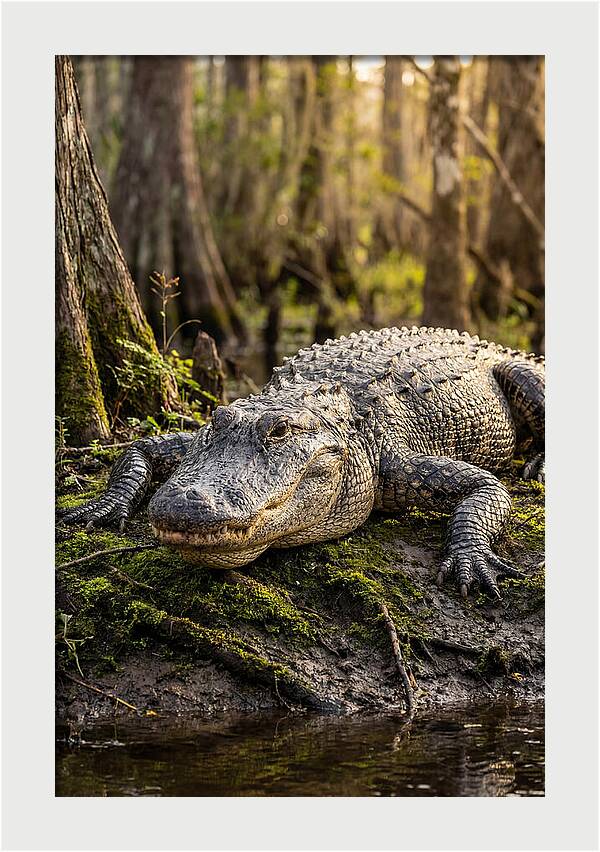 American Alligator Basking In Sun