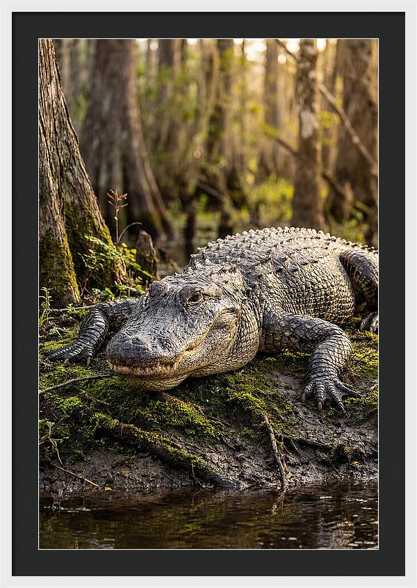 American Alligator Basking In Sun