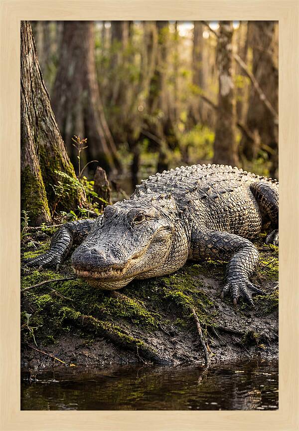 American Alligator Basking In Sun