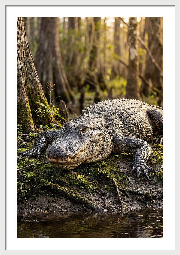 American Alligator Basking In Sun