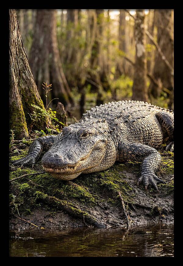 American Alligator Basking In Sun