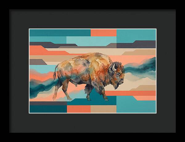 American Bison In Abstract Colors