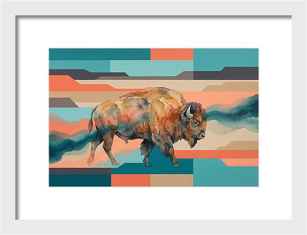 American Bison In Abstract Colors