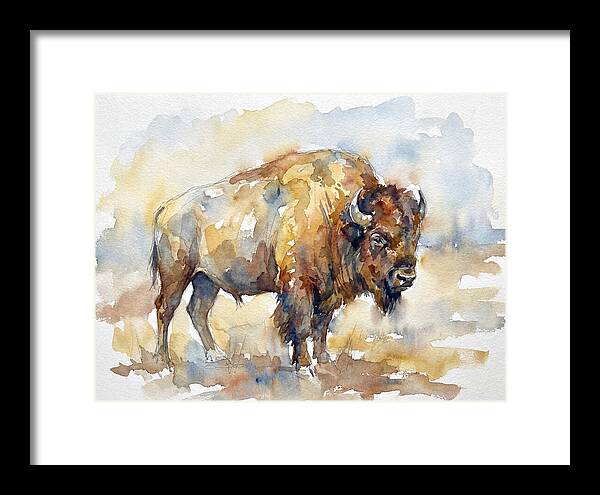 American Bison In Watercolor