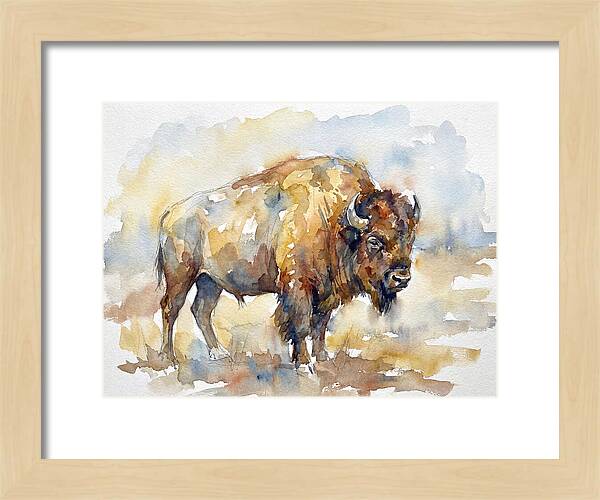 American Bison In Watercolor