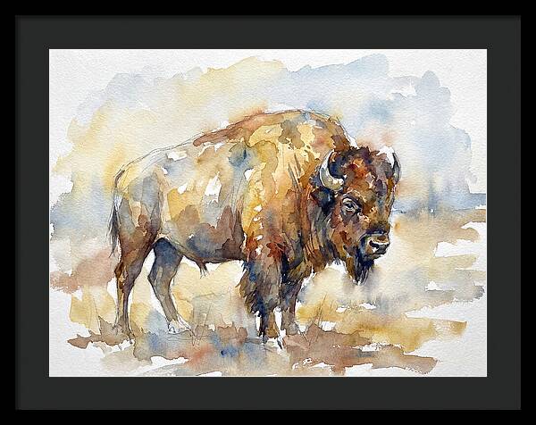 American Bison In Watercolor