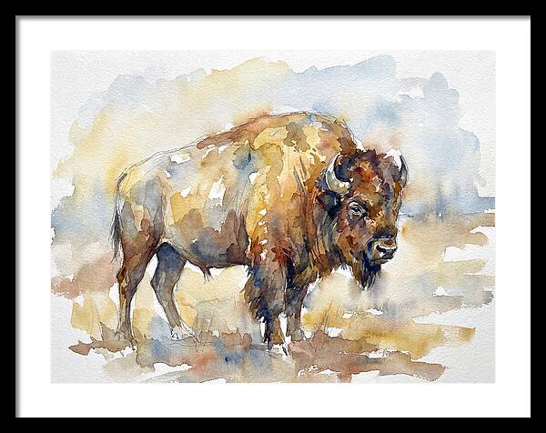 American Bison In Watercolor