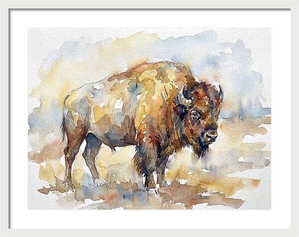 American Bison In Watercolor