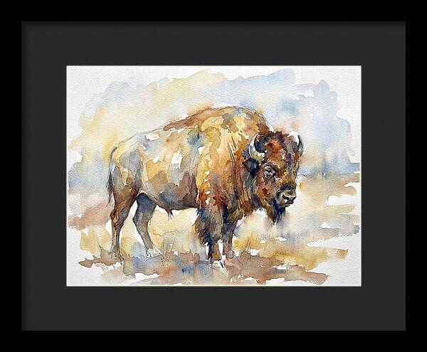 American Bison In Watercolor
