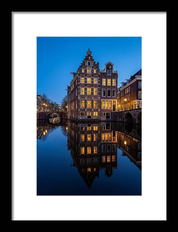 Amsterdam Canal Reflections At Dusk