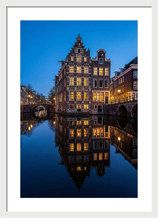 Amsterdam Canal Reflections At Dusk