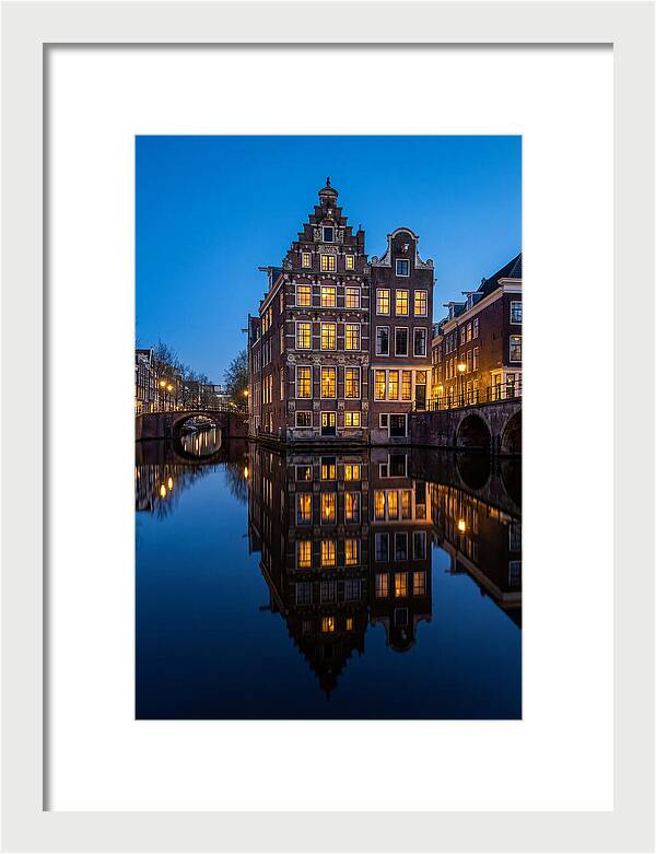 Amsterdam Canal Reflections At Dusk