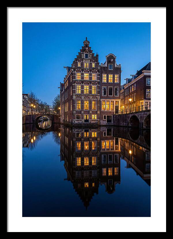 Amsterdam Canal Reflections At Dusk