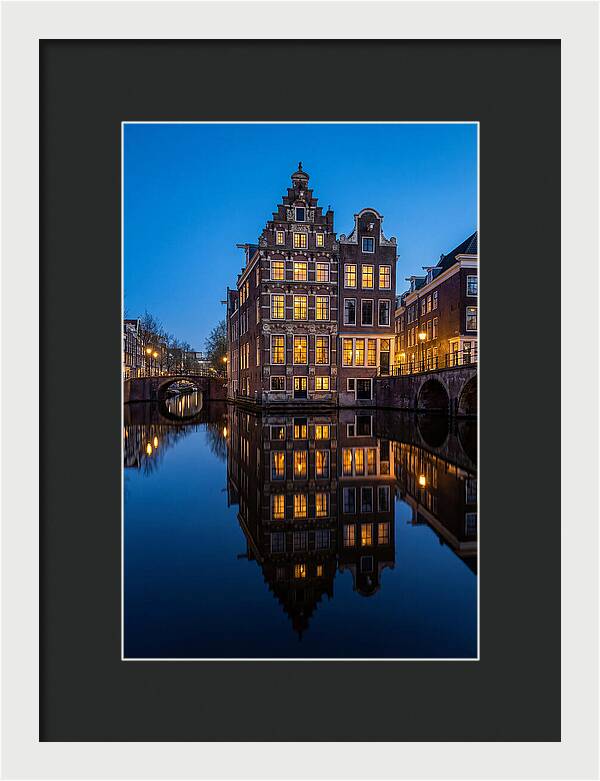 Amsterdam Canal Reflections At Dusk