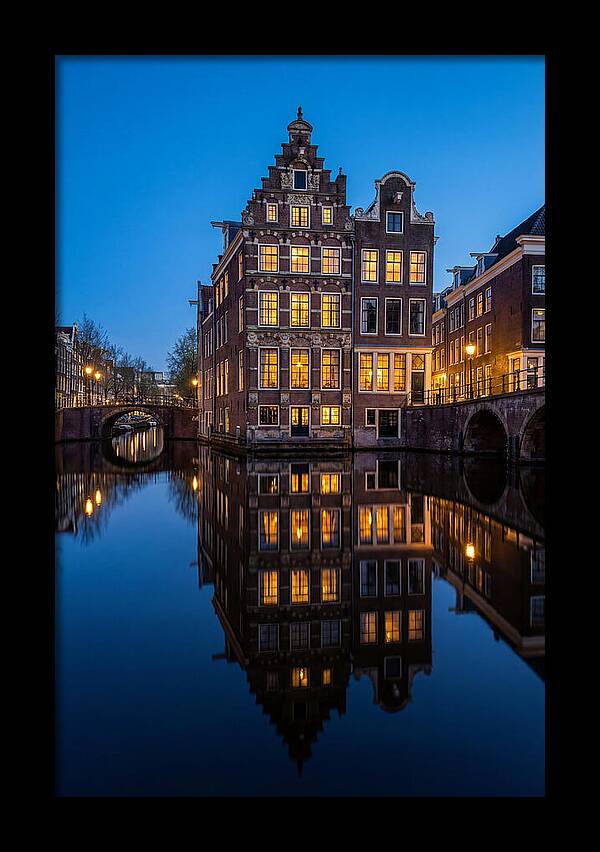 Amsterdam Canal Reflections At Dusk