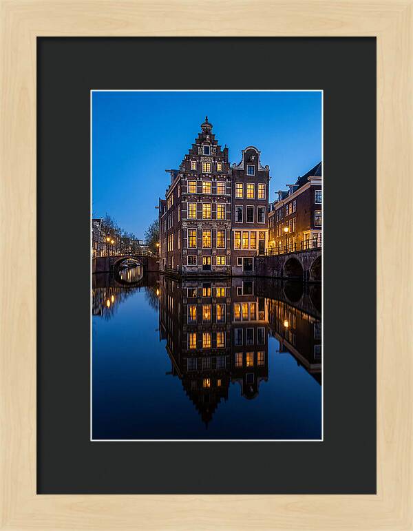 Amsterdam Canal Reflections At Dusk