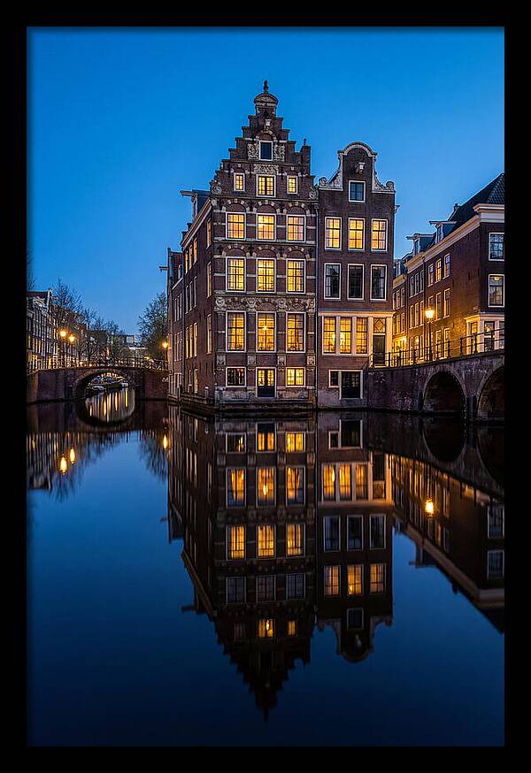 Amsterdam Canal Reflections At Dusk