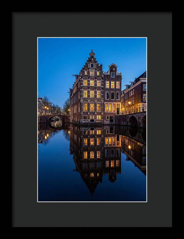 Amsterdam Canal Reflections At Dusk