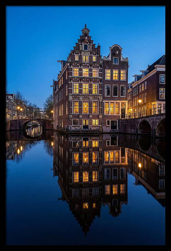 Amsterdam Canal Reflections At Dusk
