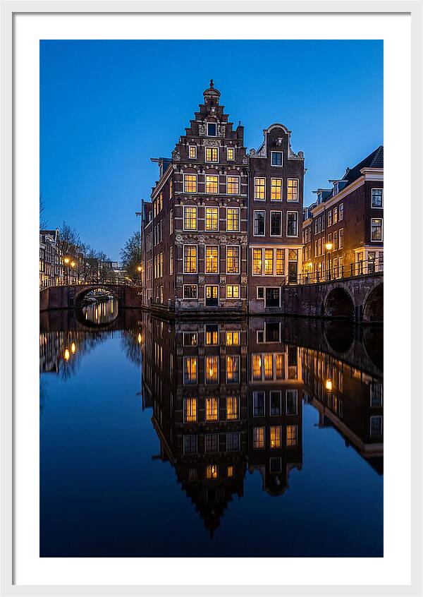 Amsterdam Canal Reflections At Dusk