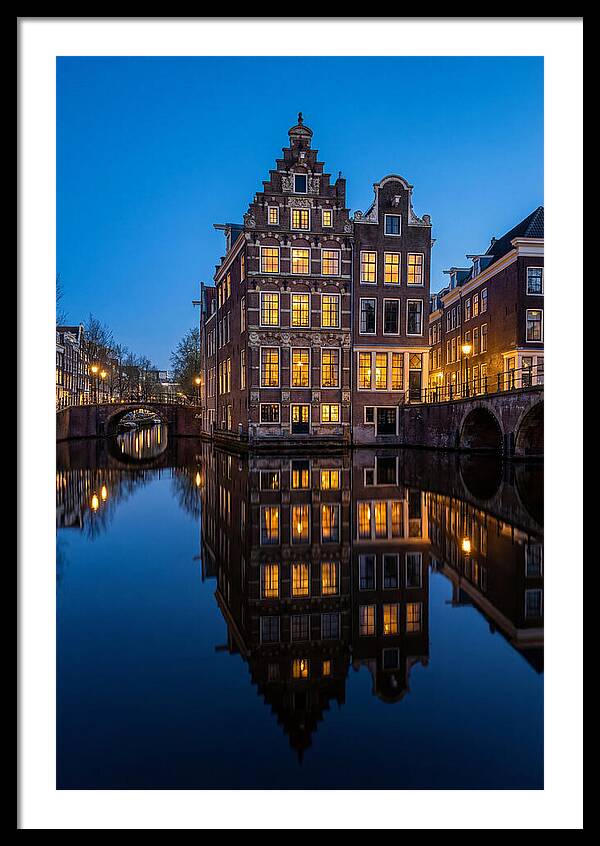 Amsterdam Canal Reflections At Dusk
