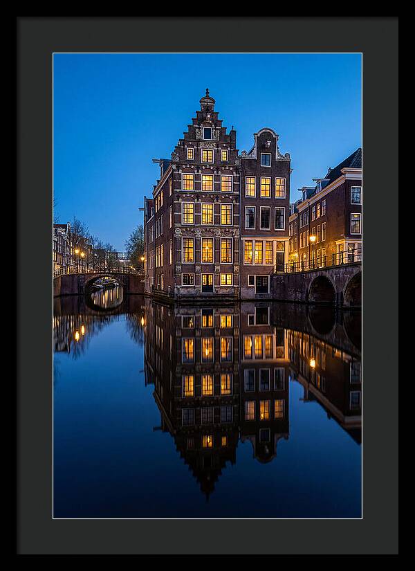 Amsterdam Canal Reflections At Dusk