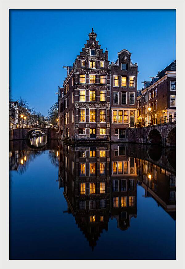 Amsterdam Canal Reflections At Dusk