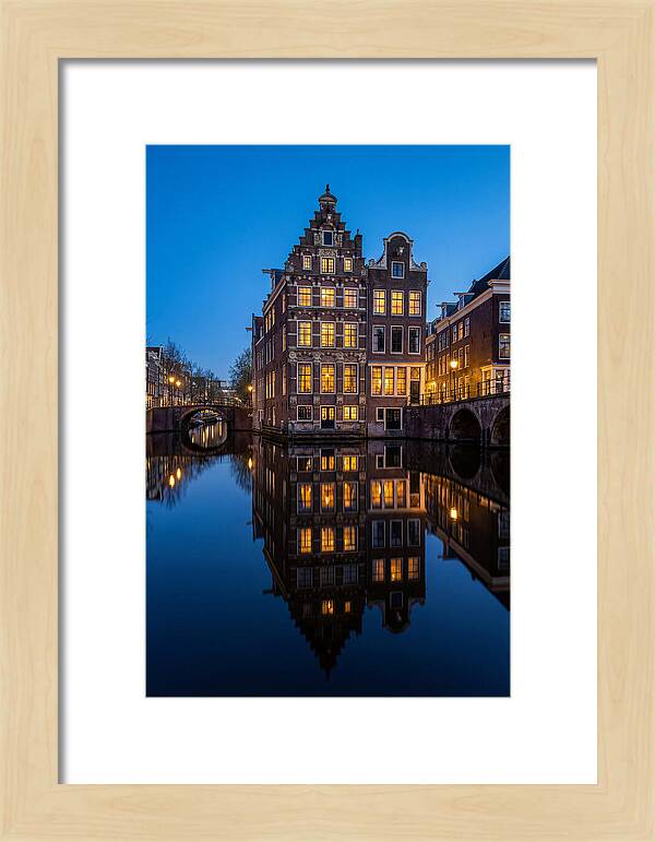Amsterdam Canal Reflections At Dusk