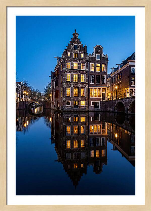 Amsterdam Canal Reflections At Dusk