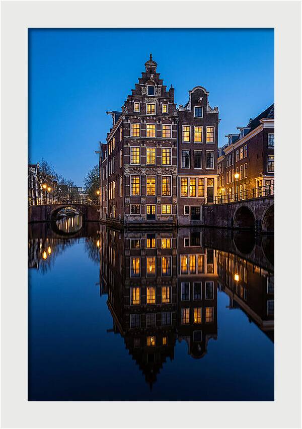 Amsterdam Canal Reflections At Dusk