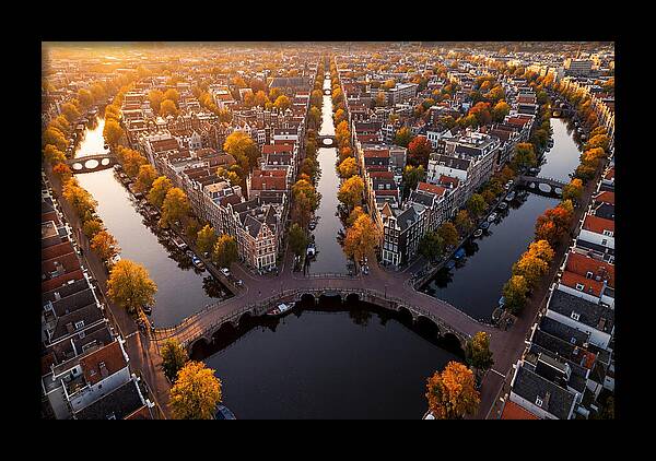 Amsterdam Canal Ring From Above