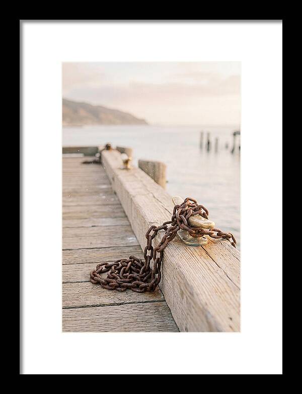Anchor Chain And Cleats At Dusk