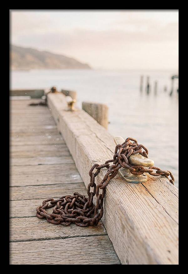 Anchor Chain And Cleats At Dusk
