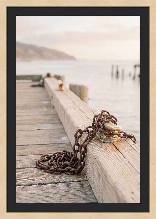 Anchor Chain And Cleats At Dusk