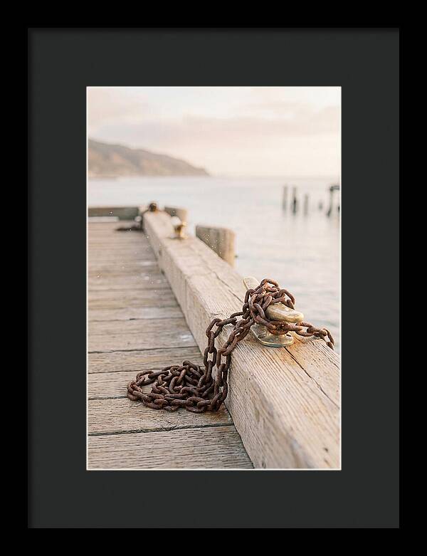 Anchor Chain And Cleats At Dusk