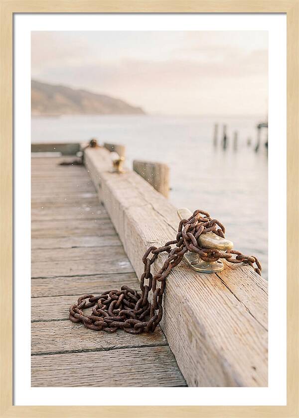 Anchor Chain And Cleats At Dusk