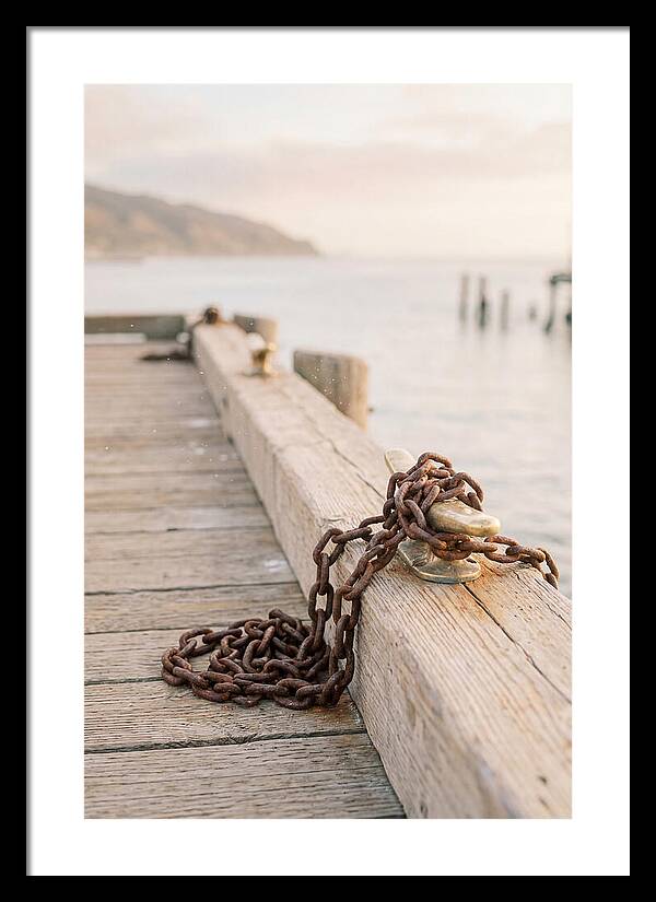 Anchor Chain And Cleats At Dusk