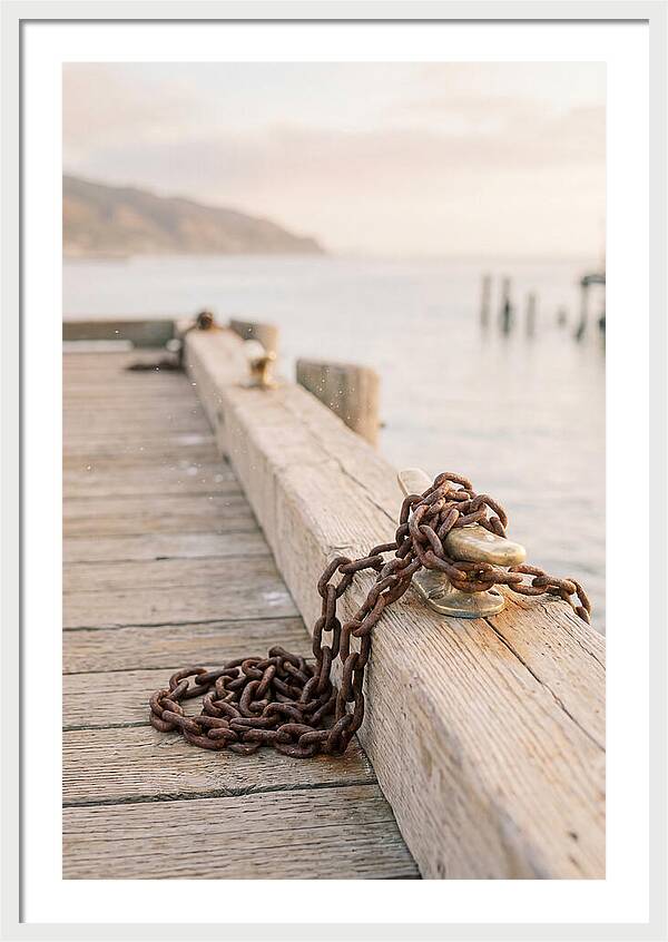 Anchor Chain And Cleats At Dusk
