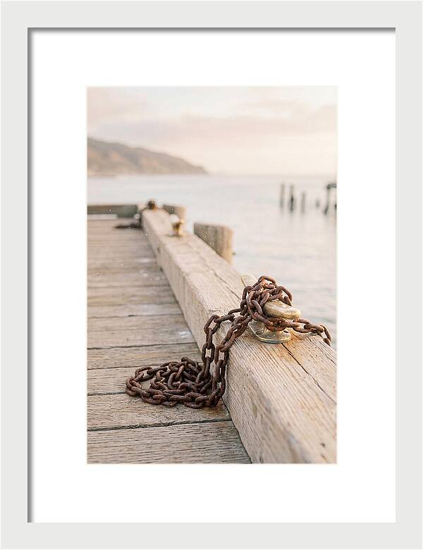 Anchor Chain And Cleats At Dusk