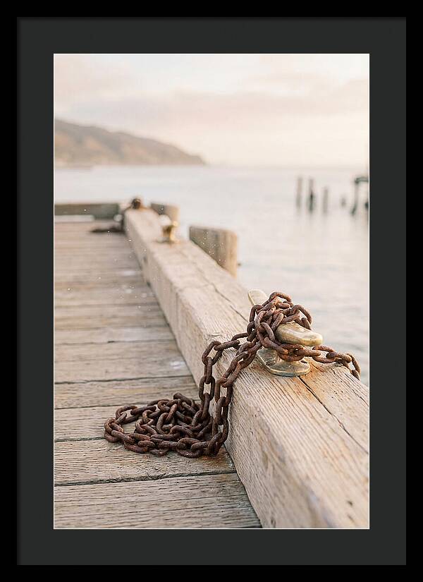 Anchor Chain And Cleats At Dusk