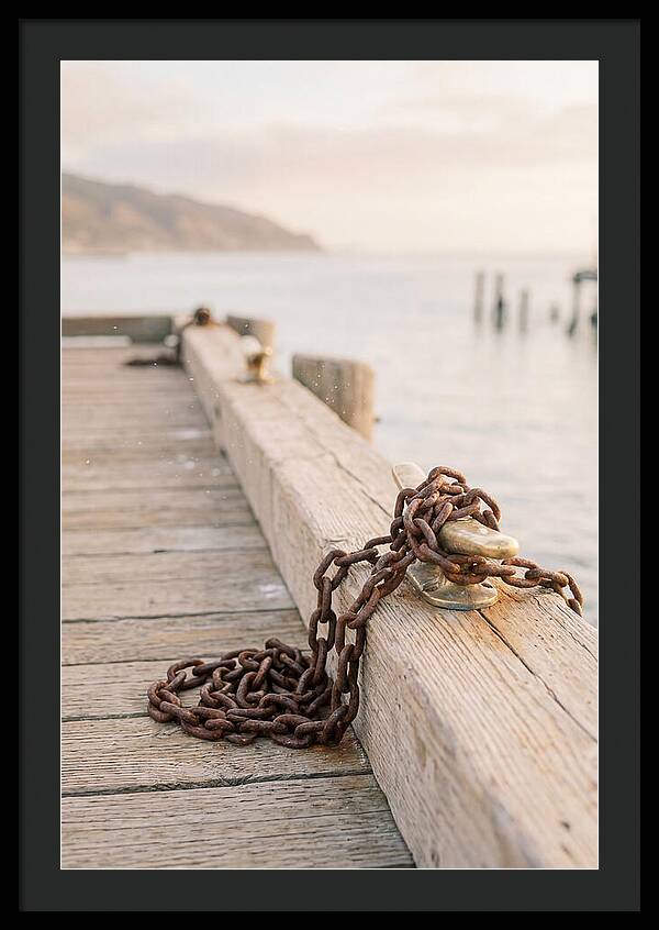 Anchor Chain And Cleats At Dusk