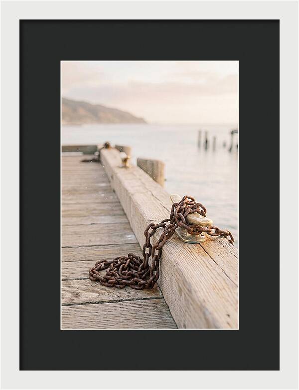 Anchor Chain And Cleats At Dusk