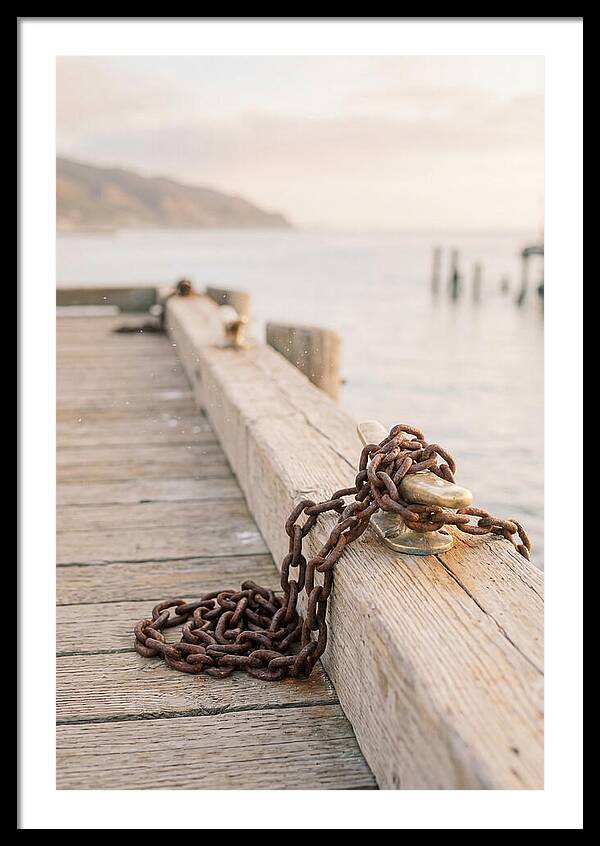Anchor Chain And Cleats At Dusk