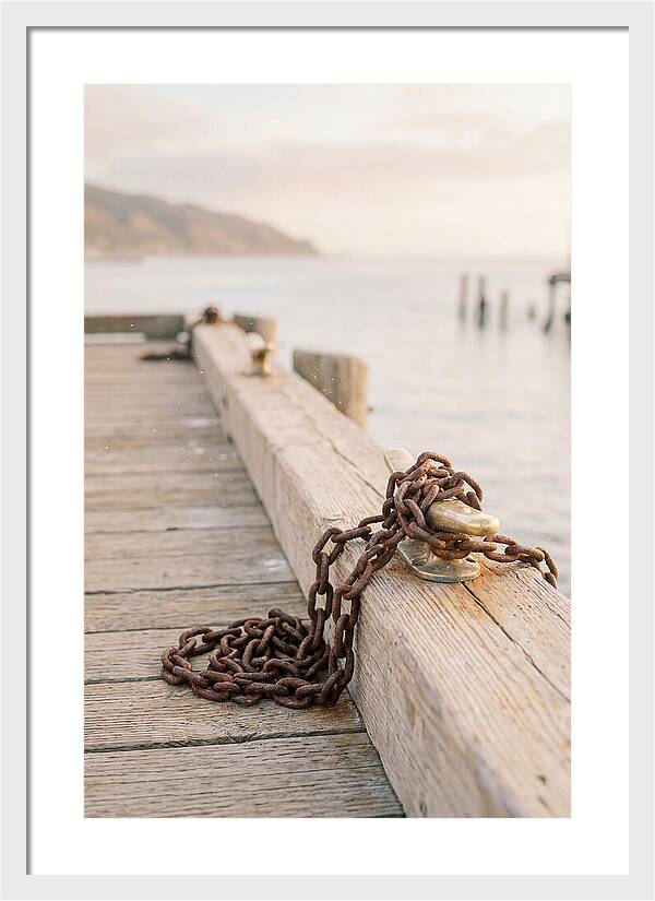 Anchor Chain And Cleats At Dusk