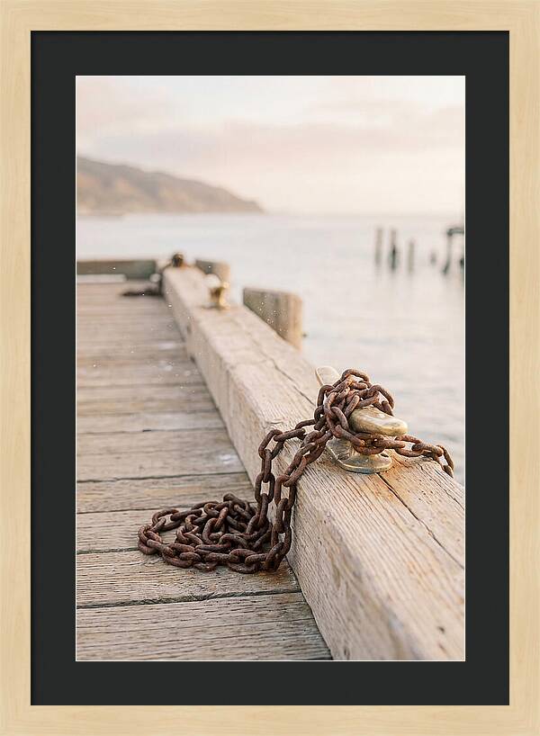 Anchor Chain And Cleats At Dusk