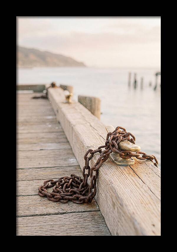 Anchor Chain And Cleats At Dusk